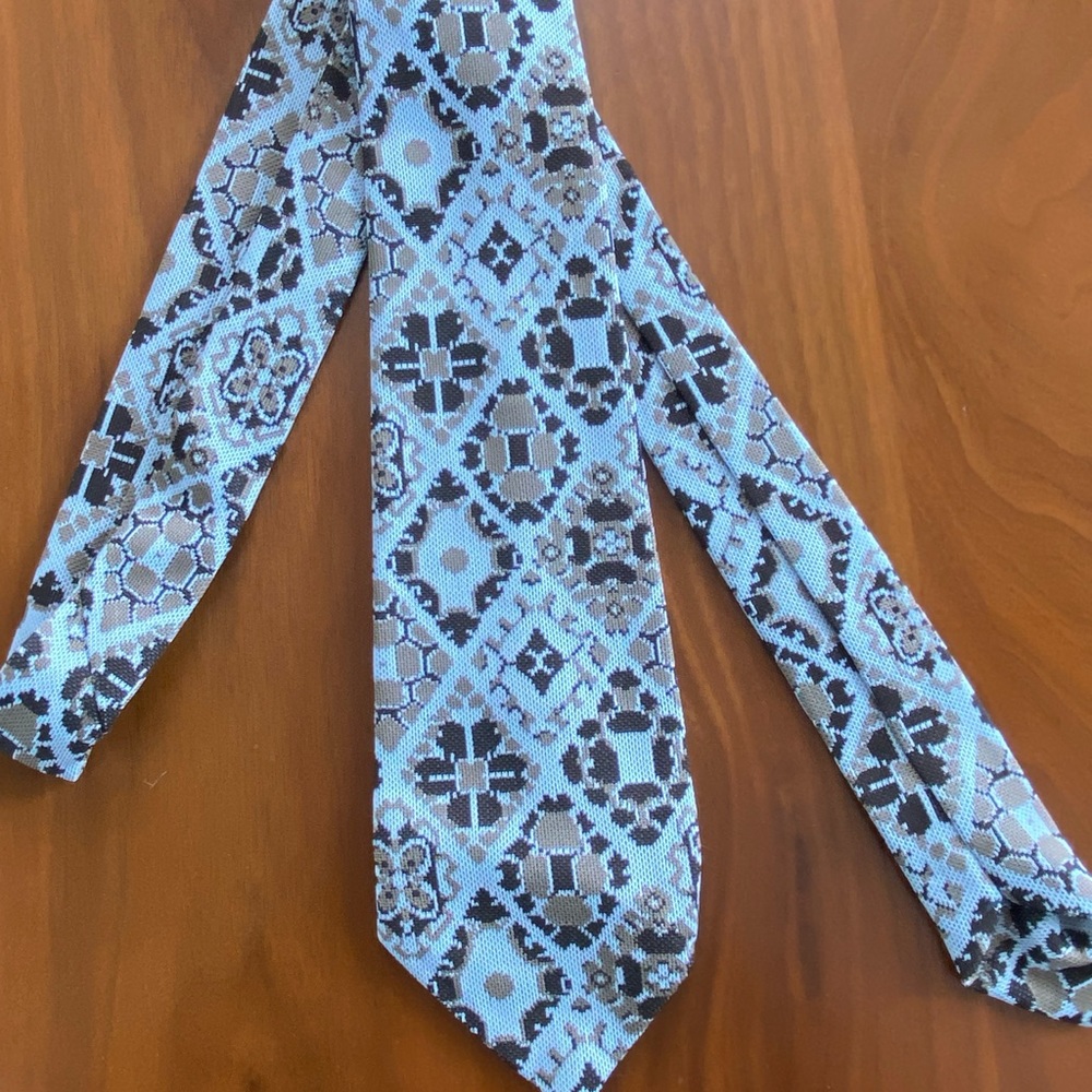 Ricardo Floral Patterned Tie in Brown and Cream